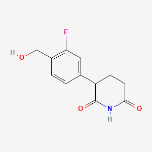 molecular formula C12H12FNO3 B13920452 3-(3-Fluoro-4-(hydroxymethyl)phenyl)piperidine-2,6-dione 