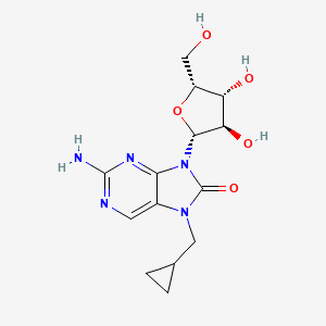 molecular formula C14H19N5O5 B13920456 2-amino-7-(cyclopropylmethyl)-9-[(2R,3R,4R,5R)-3,4-dihydroxy-5-(hydroxymethyl)oxolan-2-yl]purin-8-one 