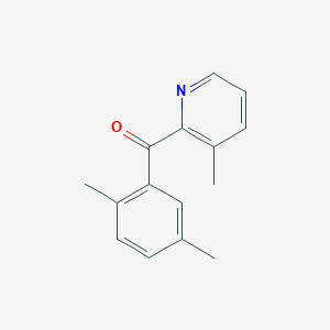 molecular formula C15H15NO B1392046 2-(2,5-二甲基苯甲酰)-3-甲基吡啶 CAS No. 1187170-95-1