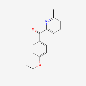 molecular formula C16H17NO2 B1392050 2-(4-Isopropoxybenzoyl)-6-methylpyridine CAS No. 1187165-75-8