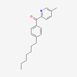 molecular formula C20H25NO B1392053 2-(4-Heptylbenzoyl)-5-methylpyridine CAS No. 1187163-53-6