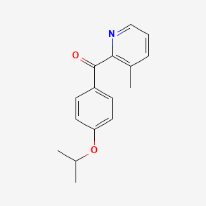 molecular formula C16H17NO2 B1392055 2-(4-Isopropoxybenzoyl)-3-methylpyridine CAS No. 1187165-54-3