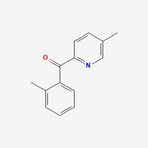 molecular formula C14H13NO B1392066 2-(2-Methylbenzoyl)-5-methylpyridine CAS No. 1187166-21-7