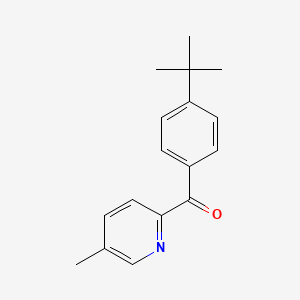 molecular formula C17H19NO B1392070 2-(4-叔丁基苯甲酰)-5-甲基吡啶 CAS No. 1187170-19-9