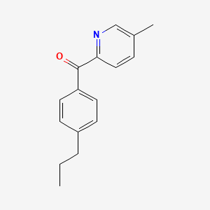 molecular formula C16H17NO B1392071 5-甲基-2-(4-丙基苯甲酰)吡啶 CAS No. 1187170-25-7