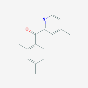 molecular formula C15H15NO B1392076 2-(2,4-二甲基苯甲酰)-4-甲基吡啶 CAS No. 1187163-90-1