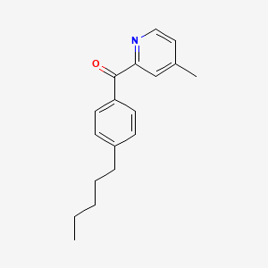 molecular formula C18H21NO B1392077 4-甲基-2-(4-戊基苯甲酰)吡啶 CAS No. 1187165-16-7