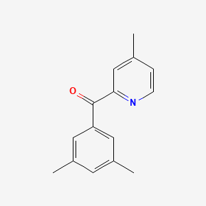 molecular formula C15H15NO B1392078 2-(3,5-二甲基苯甲酰基)-4-甲基吡啶 CAS No. 1187166-88-6