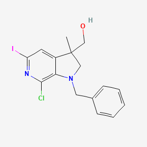 (1-Benzyl-7-chloro-5-iodo-3-methyl-2,3-dihydro-1H-pyrrolo[2,3-c]pyridin-3-yl)methanol