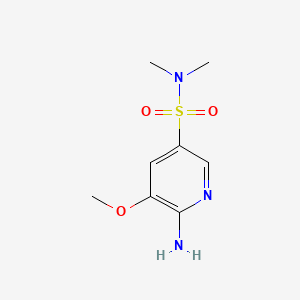 molecular formula C8H13N3O3S B13920991 6-Amino-5-methoxy-N,N-dimethyl-3-pyridinesulfonamide 