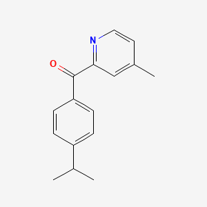 molecular formula C16H17NO B1392104 2-(4-Isopropylbenzoyl)-4-methylpyridine CAS No. 1187170-74-6