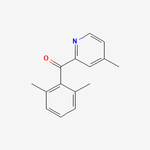 molecular formula C15H15NO B1392107 2-(2,6-Dimethylbenzoyl)-4-methylpyridine CAS No. 1187163-93-4