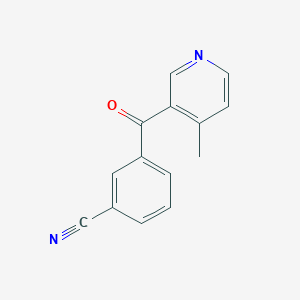 molecular formula C14H10N2O B1392116 3-(3-氰基苯甲酰)-4-甲基吡啶 CAS No. 1187166-62-6