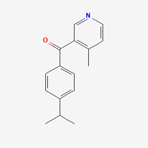 molecular formula C16H17NO B1392118 3-(4-异丙基苯甲酰)-4-甲基吡啶 CAS No. 1187168-12-2