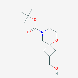 molecular formula C13H23NO4 B13921199 Tert-butyl cis-2-(hydroxymethyl)-5-oxa-8-azaspiro[3.5]nonane-8-carboxylate 