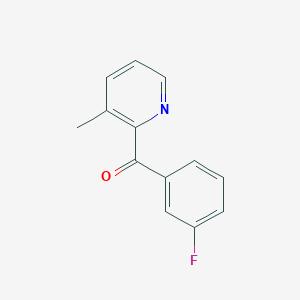 molecular formula C13H10FNO B1392135 2-(3-Fluorobenzoyl)-3-methylpyridine CAS No. 1187171-05-6