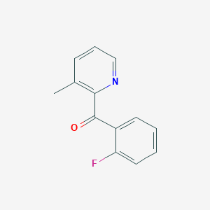 molecular formula C13H10FNO B1392136 2-(2-氟苯甲酰)-3-甲基吡啶 CAS No. 1187164-09-5