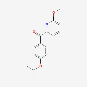 molecular formula C16H17NO3 B1392141 2-(4-Isopropoxybenzoyl)-6-methoxypyridine CAS No. 1187166-38-6