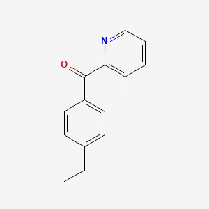 molecular formula C15H15NO B1392157 2-(4-乙基苯甲酰)-3-甲基吡啶 CAS No. 1187164-19-7