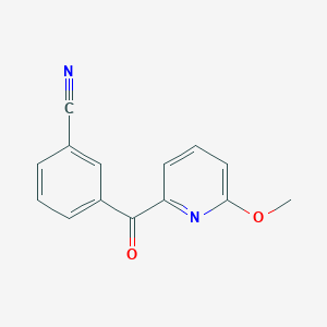 molecular formula C14H10N2O2 B1392169 2-(3-氰基苯甲酰)-6-甲氧基吡啶 CAS No. 1187171-31-8