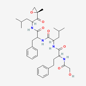 2-[[2-[(2-hydroxyacetyl)amino]-4-phenylbutanoyl]amino]-4-methyl-N-[1-[[4-methyl-1-[(2R)-2-methyloxiran-2-yl]-1-oxopentan-2-yl]amino]-1-oxo-3-phenylpropan-2-yl]pentanamide