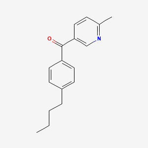 molecular formula C17H19NO B1392186 5-(4-丁基苯甲酰)-2-甲基吡啶 CAS No. 1187171-81-8