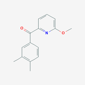 molecular formula C15H15NO2 B1392190 2-(3,4-二甲基苯甲酰)-6-甲氧基吡啶 CAS No. 1187164-51-7