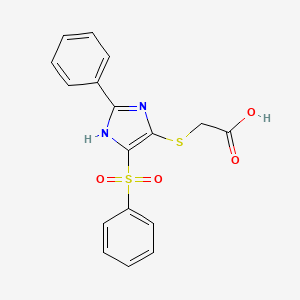 (5-Benzenesulfonyl-2-phenyl-3H-imidazol-4-ylsulfanyl)-acetic acid