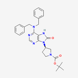 Tert-butyl (R)-3-(6-(dibenzylamino)-8-oxo-7,8-dihydro-9H-purin-9-YL)pyrrolidine-1-carboxylate