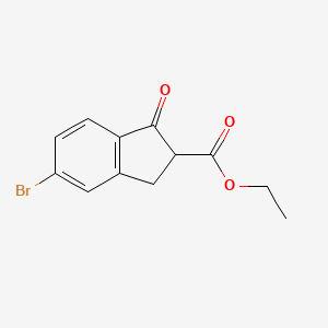 molecular formula C12H11BrO3 B13922047 Ethyl 5-bromo-1-oxo-2,3-dihydro-1H-indene-2-carboxylate CAS No. 918299-40-8