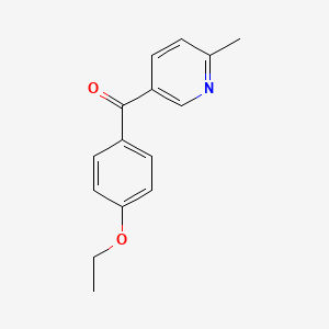 molecular formula C15H15NO2 B1392206 5-(4-Ethoxybenzoyl)-2-methylpyridine CAS No. 1187171-10-3