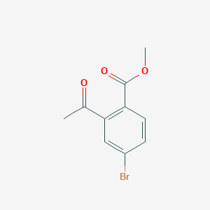 molecular formula C10H9BrO3 B13922063 Methyl 2-acetyl-4-bromobenzoate 