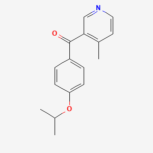 molecular formula C16H17NO2 B1392212 3-(4-Isopropoxybenzoyl)-4-methylpyridine CAS No. 1187168-83-7