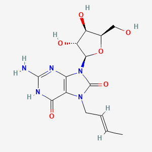 2-amino-7-[(E)-but-2-enyl]-9-[(2R,3R,4R,5R)-3,4-dihydroxy-5-(hydroxymethyl)oxolan-2-yl]-1H-purine-6,8-dione