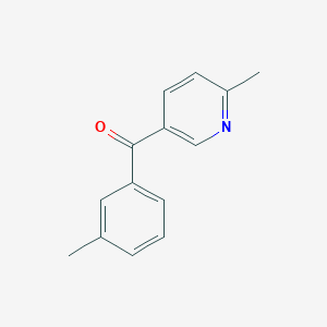 molecular formula C14H13NO B1392213 5-(3-Methylbenzoyl)-2-methylpyridine CAS No. 1187166-80-8