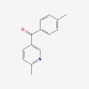 molecular formula C14H13NO B1392214 5-(4-Methylbenzoyl)-2-methylpyridine CAS No. 1187168-52-0