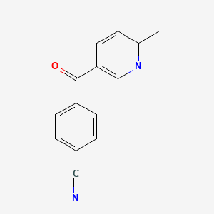 molecular formula C14H10N2O B1392216 5-(4-Cyanobenzoyl)-2-methylpyridine CAS No. 1187170-13-3