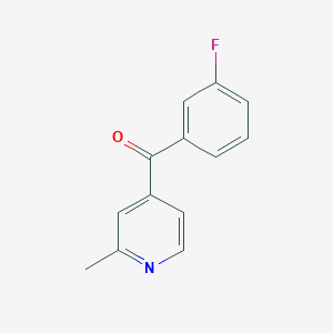 molecular formula C13H10FNO B1392218 4-(3-Fluorobenzoyl)-2-methylpyridine CAS No. 1187167-22-1