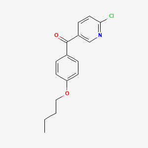 molecular formula C16H16ClNO2 B1392220 5-(4-Butoxybenzoyl)-2-chloropyridine CAS No. 1187169-64-7