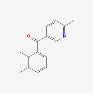 molecular formula C15H15NO B1392225 5-(2,3-Dimethylbenzoyl)-2-methylpyridine CAS No. 1187167-04-9