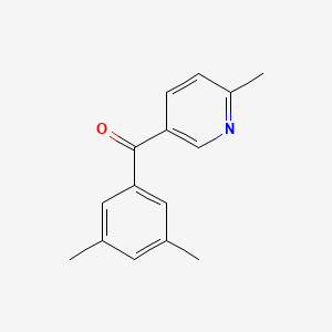 molecular formula C15H15NO B1392226 5-(3,5-Dimethylbenzoyl)-2-methylpyridine CAS No. 1187164-54-0