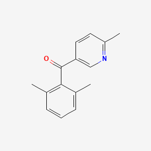 molecular formula C15H15NO B1392227 5-(2,6-Dimethylbenzoyl)-2-methylpyridine CAS No. 1187168-06-4