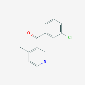 molecular formula C13H10ClNO B1392233 3-(3-Chlorobenzoyl)-4-methylpyridine CAS No. 158978-30-4