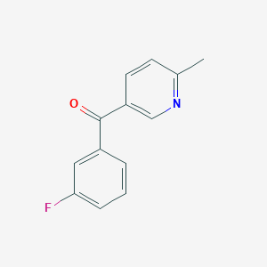 molecular formula C13H10FNO B1392234 5-(3-Fluorobenzoyl)-2-methylpyridine CAS No. 1187168-57-5