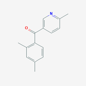 molecular formula C15H15NO B1392238 5-(2,4-二甲基苯甲酰)-2-甲基吡啶 CAS No. 1187167-97-0
