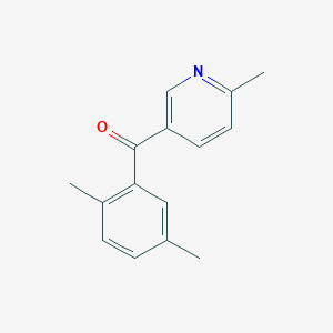 molecular formula C15H15NO B1392240 5-(2,5-二甲基苯甲酰)-2-甲基吡啶 CAS No. 1187169-31-8