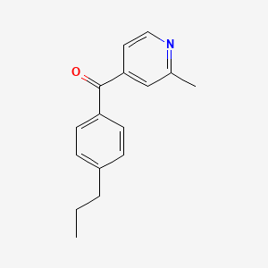 molecular formula C16H17NO B1392241 2-Methyl-4-(4-propylbenzoyl)pyridine CAS No. 1187171-30-7