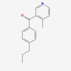 molecular formula C16H17NO B1392246 4-Methyl-3-(4-propylbenzoyl)pyridine CAS No. 1187167-52-7