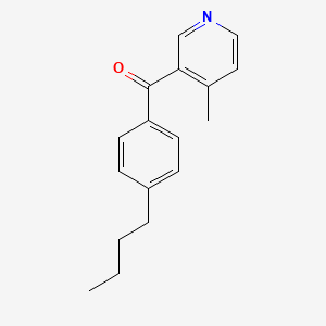 molecular formula C17H19NO B1392247 3-(4-Butylbenzoyl)-4-methylpyridine CAS No. 1187167-67-4