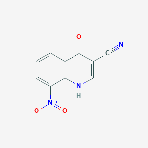 molecular formula C10H5N3O3 B13922484 3-Quinolinecarbonitrile, 1,4-dihydro-8-nitro-4-oxo- 